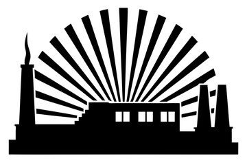 Naklejka premium Vector art of silhouette of the city