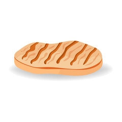 Grilled chicken breast vector isolated illustration