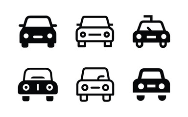 Car solid icon set banner