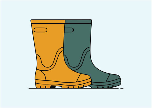 yellow and green rain boots clip art preview
