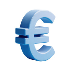 Obraz premium Light-blue 3D euro symbol