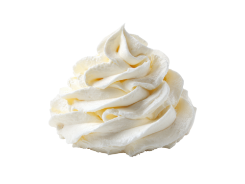 Swirl of creamy white frosting sweet, Isolated, Png Transparent Background