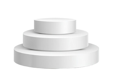 Three tiered white cake-like podium