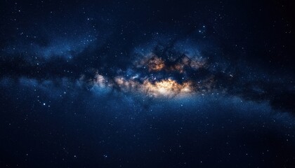 Fototapeta premium Stunning Panorama Of The Milky Way Galaxy With Stars In The Night Sky Showcasing Our Solar System Nestled Within Its Depths.