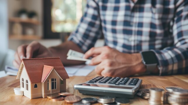 A middle-aged man hunched over bills, calculator in hand&mdash;crunching mortgage numbers, tallying credit card dues. Furrowed brows meet scribbled notes, as monthly burdens weigh on his mind, balancing inc