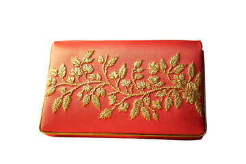 beautiful clutch with golden work