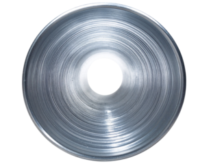  Realistic Close-Up of Metal Pipe, Front View, Isolated Transparent Background PNG