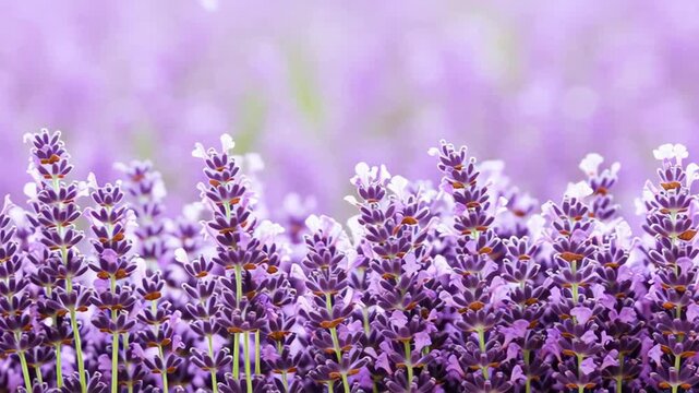 A vibrant lavender field, showcasing the delicate beauty of individual lavender, capturing a moment of natural, serene elegance.