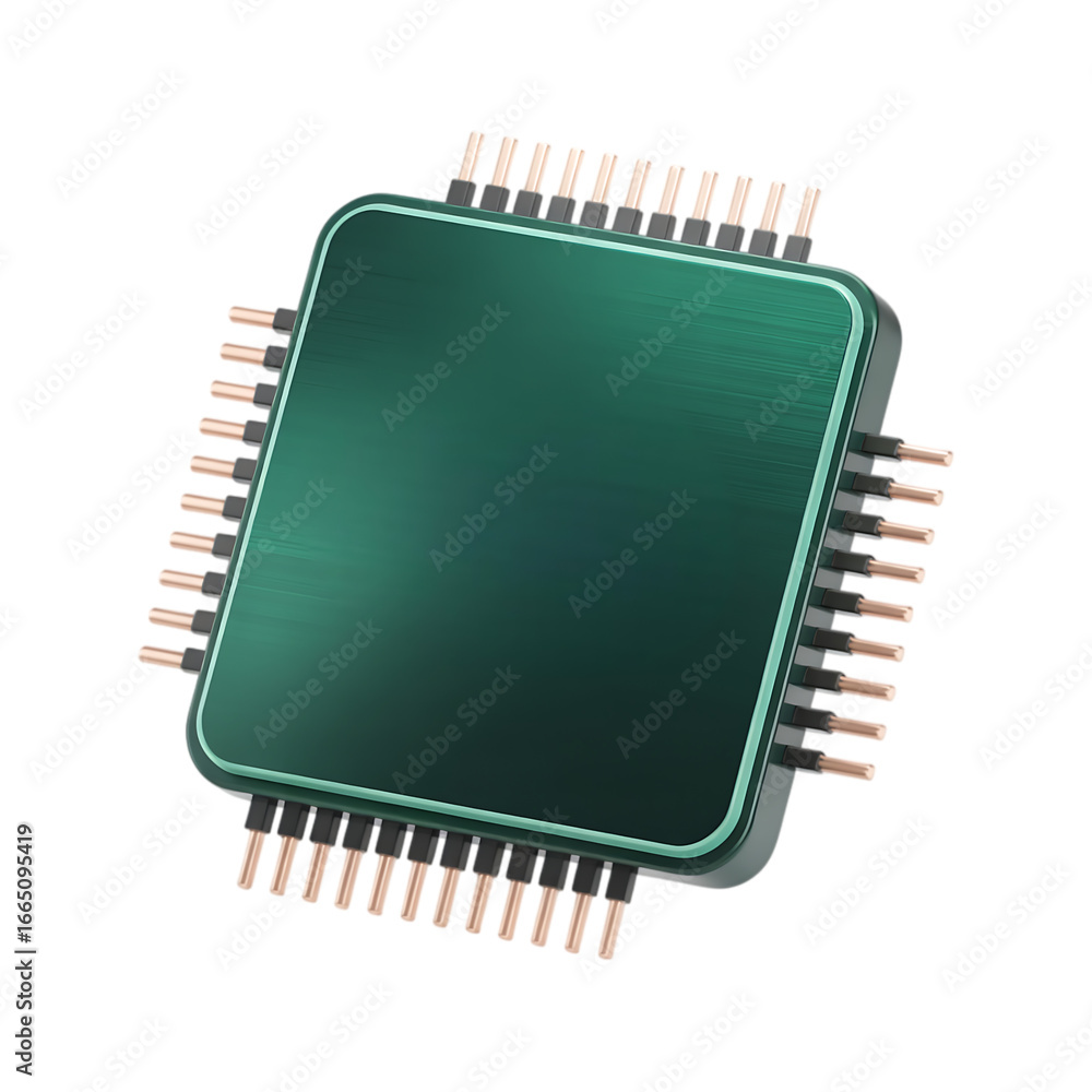 Poster close up of a green microchip.