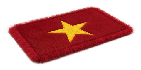 Vietnam national flag with red background and yellow star, symbol of independence, unity, pride, strength, culture, heritage, and patriotic identity for the Vietnamese nation.