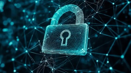 Cyber Security Network Lock. - Powered by Adobe