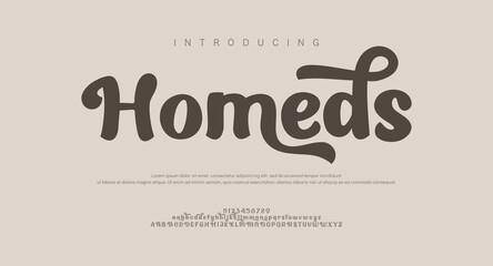 Hameds Minimal luxury font alphabet logo. Typography beauty fashion elegant minimalist serif italic fonts decorative wedding vintage retro logos. vector illustration
