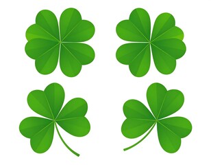 Four stylized clover leaves