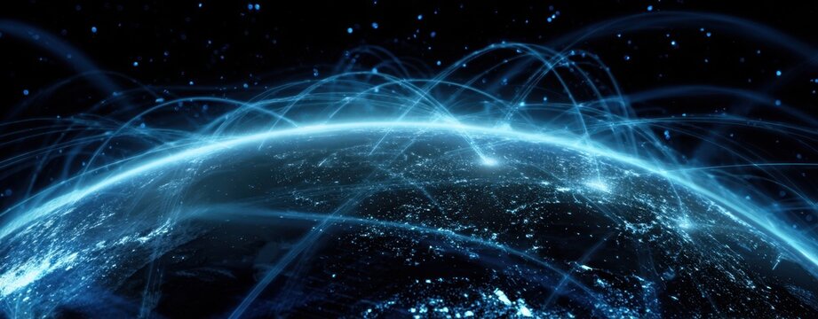 The Earth Illuminated by Global Digital Network Connections Across Space