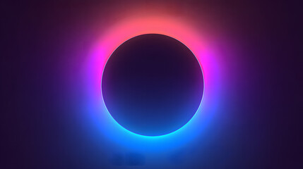 Vibrant Circular Shape with Colorful Glow on Dark Background