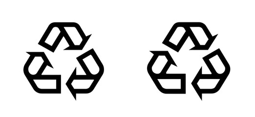 Two identical, stylized recycling symbols
