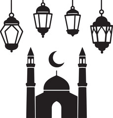 Islamic Mosque Vector Design for Ramadan and Eid"