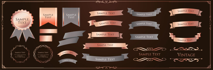 Luxury Gold Ribbon Vector Set for Decoration & Design