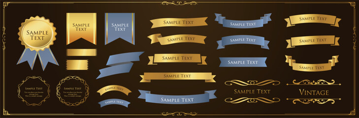 Luxury Gold Ribbon Vector Set for Decoration & Design