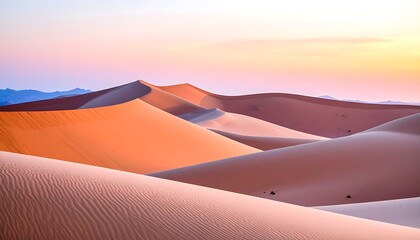 Desert Sunrise Dunes Landscape.