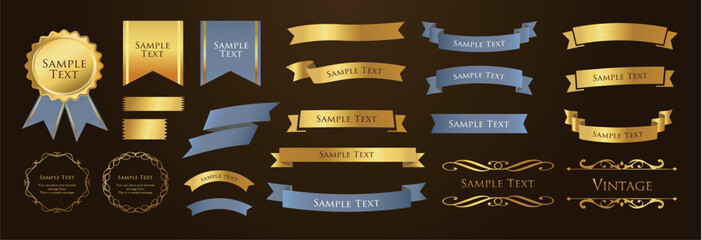 Luxury Gold Ribbon Vector Set for Decoration & Design