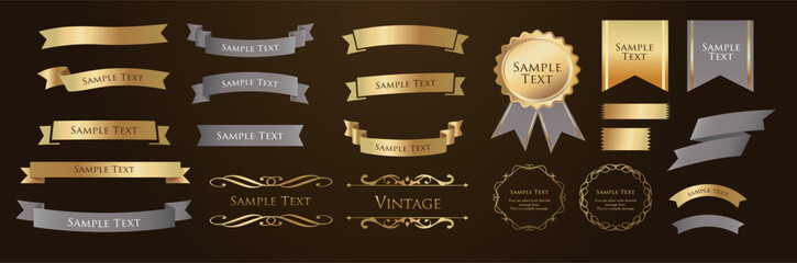 Luxury Gold Ribbon Vector Set for Decoration & Design