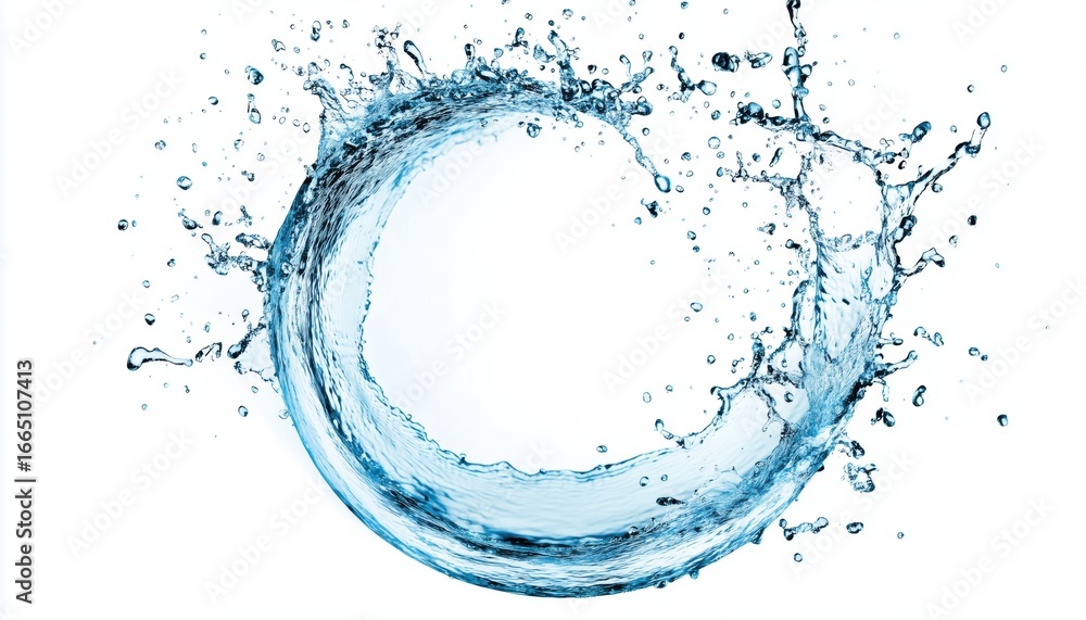 Aufkleber white background water splash in circular shape. elegant and refreshing concept of water splashes on