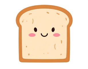 Cute cartoon slice of bread with a happy face