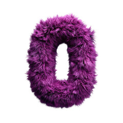 Fluffy, vibrant purple number zero