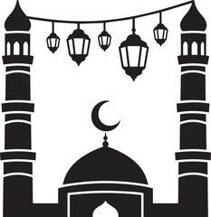 Islamic Mosque Vector Design for Ramadan and Eid"