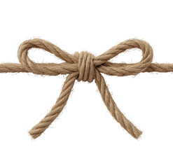 A light beige, twisted rope tied in a bow