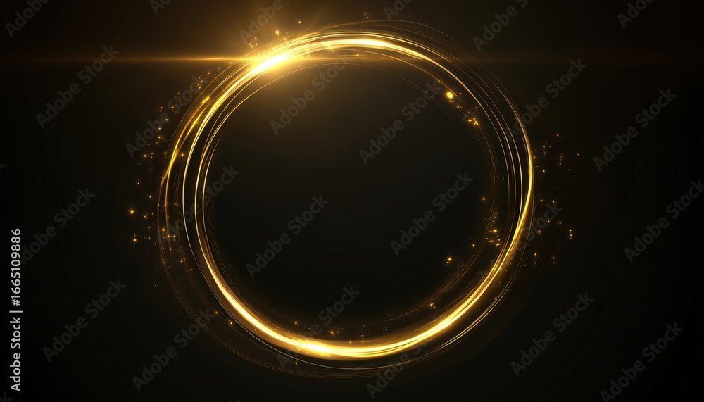 Poster create an enchanting gold circle light effect for your graphic design with magical touches to enhanc