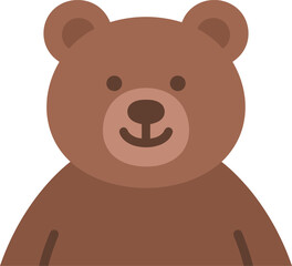 A friendly cartoon teddy bear headshot with a sweet and simple expression, perfect for children's designs, logos, and mascots.