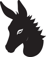 Black head of a horse silhouette of vector art of illustration