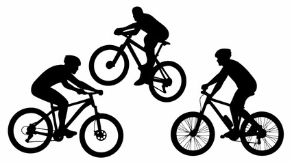 Obraz premium Illustration of three groups of people icons in black against a white background presented in a row | editable eps vectors silhouette