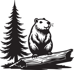 vector illustration of cartoon mouse with palm tree