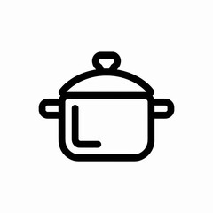 Cooking Pot Icon Vector Kitchen Utensil Illustration