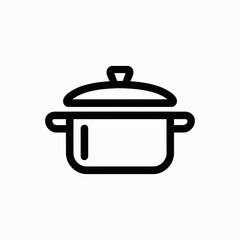 Cooking Pot Icon Vector Kitchen Utensil Illustration