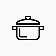 Cooking Pot Icon Vector Kitchen Utensil Illustration