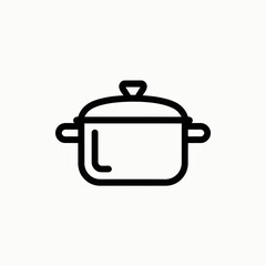 Cooking Pot Icon Vector Kitchen Utensil Illustration