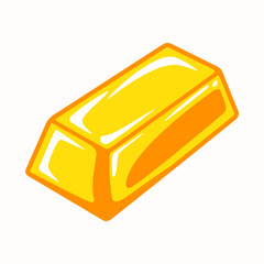 Gold Bar Icon Vector Treasure Wealth Illustration