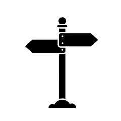 Direction Signpost Icon Vector Road Guide Symbol