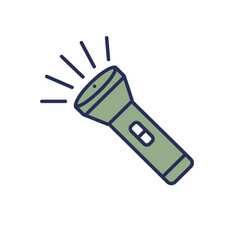 Flashlight Icon Vector Torch Light Portable Lamp Illustration