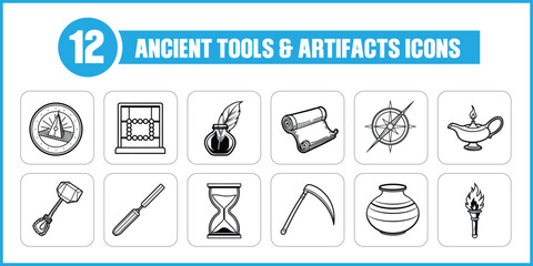 Ancient Tools And Artifacts Icon