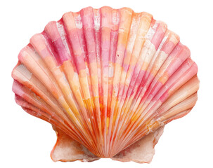 Vibrant pink and orange scallop shell (1)