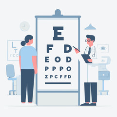 Doctor Conducting Vision Test for Female Patient During Eye Examination