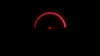 Abstract digital speed meter or indicator on black background. Speedometer Animation. Rating Meter neon , Tachometer of a sports car that accelerates to full speed. - Powered by Adobe