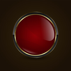 A modern Luxury circle element for banner, Button, symbol. A High level of premium vector design for social mwdia UI vector, A sleek metallic with deep black glossy