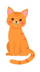 Obraz premium Cute cartoon orange tabby cat