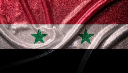 キラキラしているシリアの国旗(glitter Syrian Arab Republic flag) 